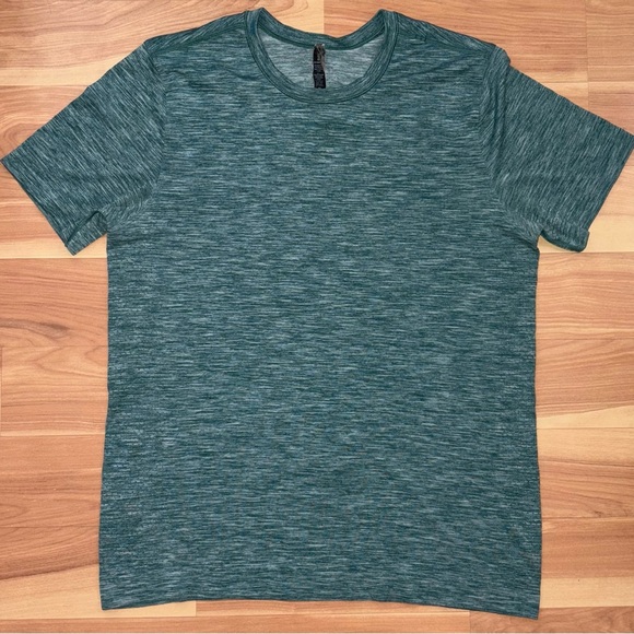 Lululemon Green Heathered Athletic Metal Vent Breathe Short Sleeve Tee Sz Medium - Picture 6 of 15